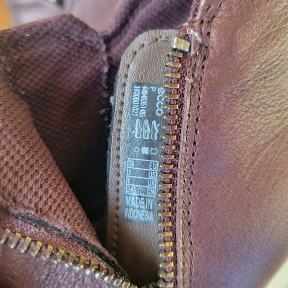 Ecco Womens Leather Slip On Sneakers Size 8 - Picture 11 of 12